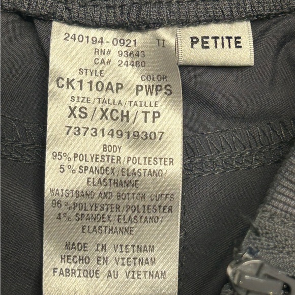 Cherokee infinity gray pewter scrub set round neck S top XS pet. Joggers NWT - Picture 8 of 15